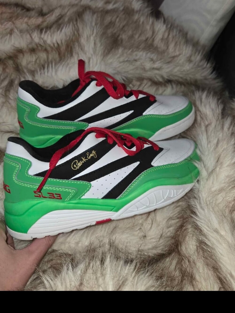 LIMITED EDITION!! PATRICK EWING REEBOK SL33 IN RED GREEN-M7-W8.5 BNNU